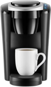  "Image of the Keurig K-Compact Single-Serve K-Cup Pod Coffee Maker, a sleek, black coffee machine with a single-cup brewing system."