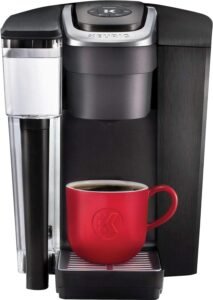 "Image of the Keurig K-1500 Commercial Coffee Maker in black. This sleek, modern coffee maker is designed for commercial use, featuring a durable construction and convenient brewing options."