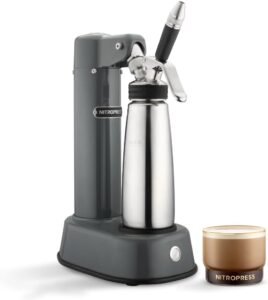 Nitro cold brew coffee maker NitroPress in action