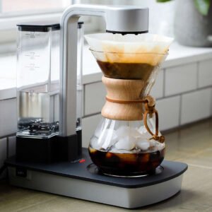 Automatic pour-over coffee maker brewing fresh coffee
