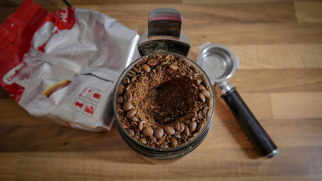 Freshly brewed coffee in a thermal carafe drip coffee maker.