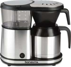 Bonavita 5 Cup Drip Coffee Maker Machine, One-Touch Pour Over Brewing w/Double Wall Thermal Carafe, SCA Certified, 1100 Watt, BPA Free, Dishwasher Safe,...