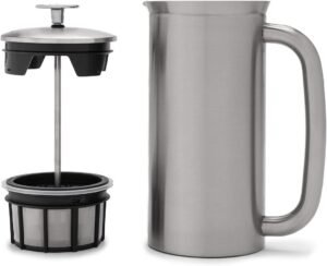 Image of ESPRO - P7 French Press - Double Walled Stainless Steel Insulated Coffee and Tea Maker with Micro-Filter - Keep Drinks Hotter for Longer, Perfect for Home (Matte White, 32 Oz) + Extra Tea Micro-Filter.