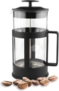 Image of French Press Tea Coffee Maker, BIG SIZE, 20 oz EMMAS CLUB STORE Maximum Flavor and Taste Coffee Brewer with Superior Filtration 600 ml Borosilicate Glass Stainless Steel Double Filter.