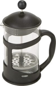 Image of Maison Sucasa French Press Coffee Maker, 0.8L (27oz) Capacity, Brew Coffee, Mini Coffee Pot, Glass, 4.25" W x 8.5" H, Clear.