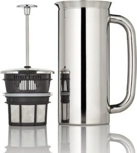 Image of ESPRO P7 French Press: Double-Walled Stainless Steel Insulated Coffee and Tea Maker with Micro-Filter: Keep Drinks Hotter for Longer, Perfect for Home (Matte Black, 18 Oz).